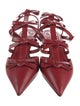 Valentino Leather Bow Accents T-Strap Pumps