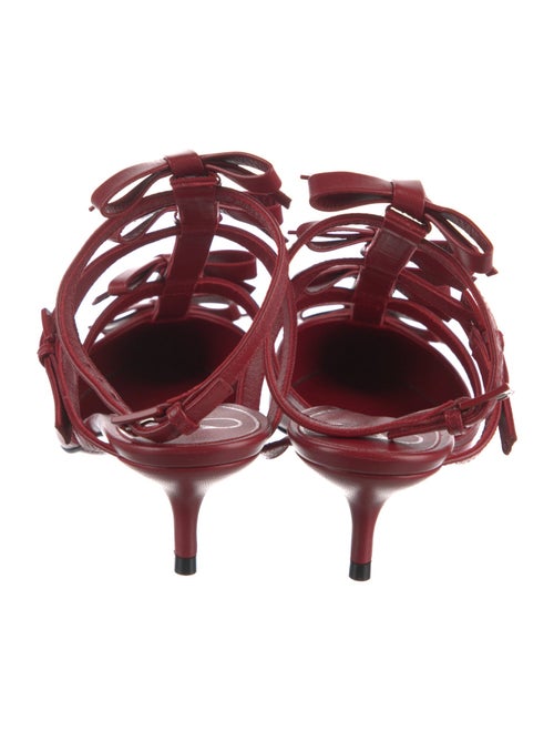 Valentino Leather Bow Accents T-Strap Pumps