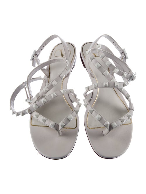 Valentino Rockstud Accents Leather Slingback Flats