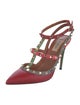 Valentino Rockstud Accents Leather T-Strap Pumps