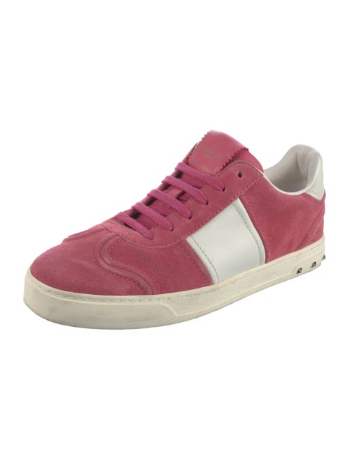Valentino Rockstud Accents Suede Sneakers