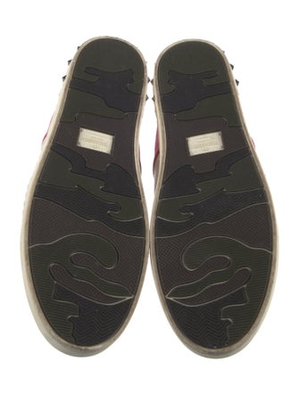 Valentino Rockstud Accents Suede Sneakers