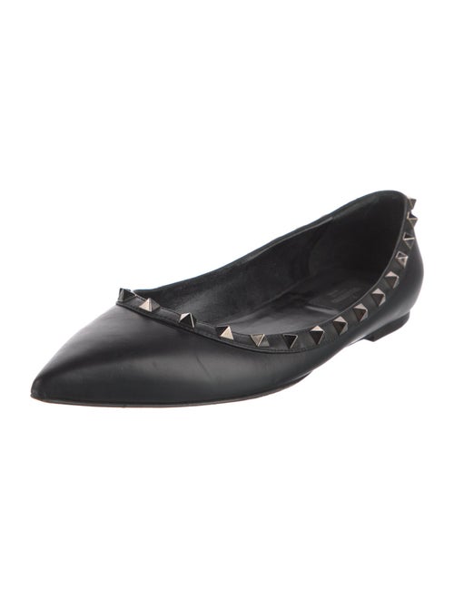 Valentino Rockstud Accents Leather Ballet Flats