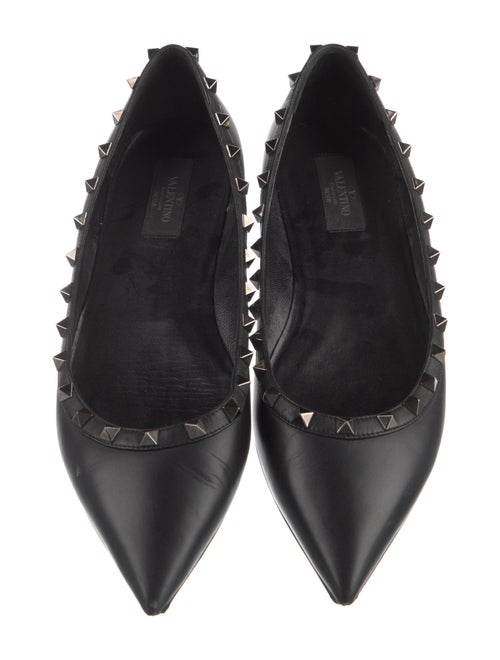 Valentino Rockstud Accents Leather Ballet Flats