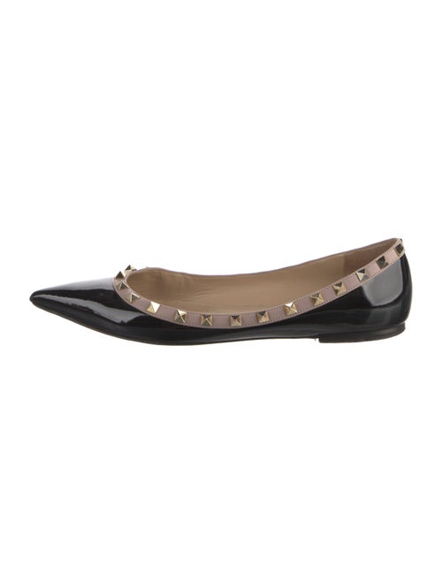 Valentino Rockstud Accents Patent Leather Ballet Flats