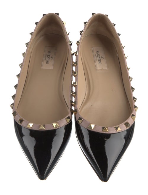 Valentino Rockstud Accents Patent Leather Ballet Flats