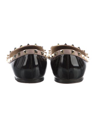 Valentino Rockstud Accents Patent Leather Ballet Flats