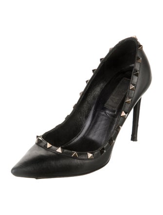 Valentino Rockstud Accents Leather Pumps