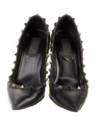 Valentino Rockstud Accents Leather Pumps