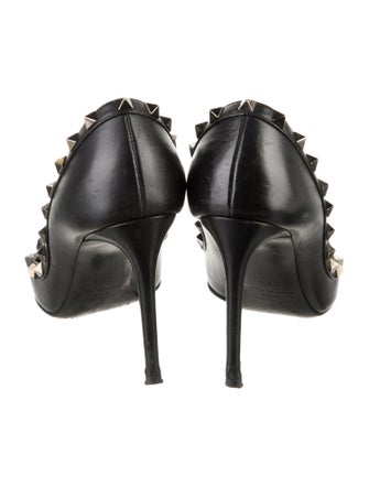 Valentino Rockstud Accents Leather Pumps