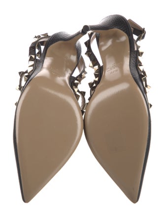 Valentino Rockstud Accents Leather T-Strap Pumps