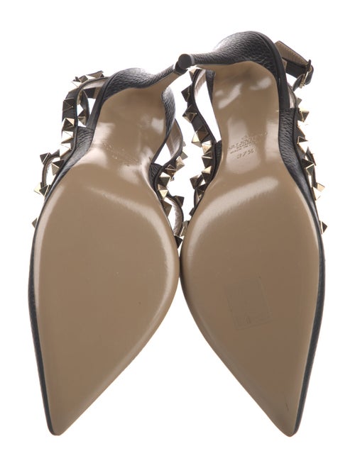 Valentino Rockstud Accents Leather T-Strap Pumps