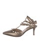 Valentino Rockstud Accents Leather T-Strap Pumps