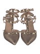 Valentino Rockstud Accents Leather T-Strap Pumps