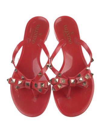 Valentino Rockstud Accents Rubber Slides