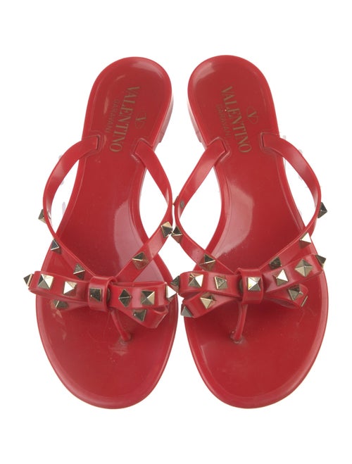Valentino Rockstud Accents Rubber Slides