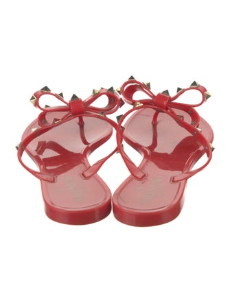 Valentino Rockstud Accents Rubber Slides