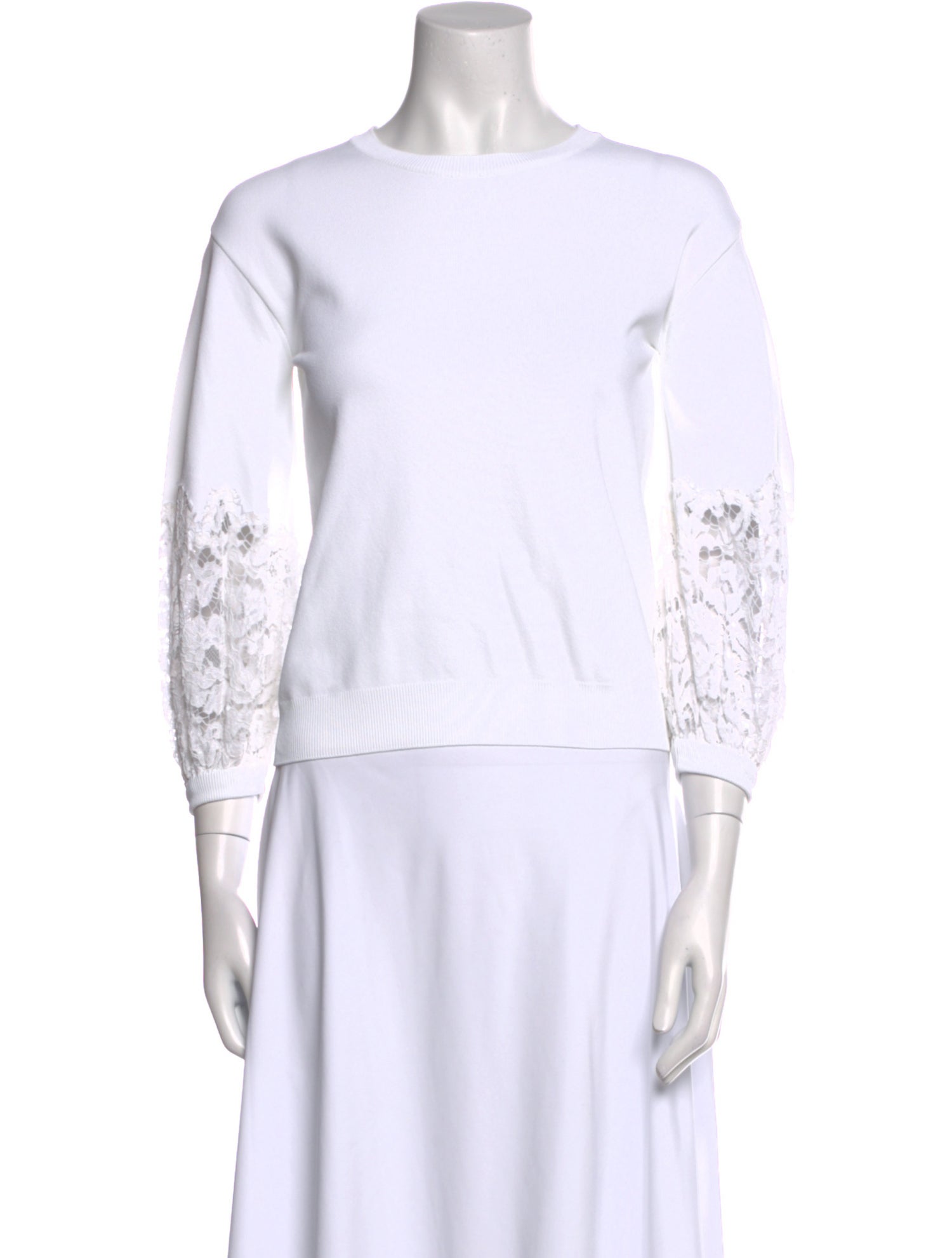Valentino Bateau Neckline Three-Quarter Sleeve Top