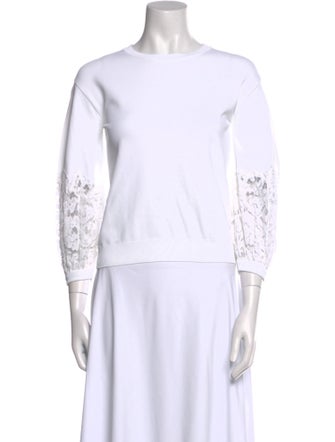 Valentino Bateau Neckline Three-Quarter Sleeve Top