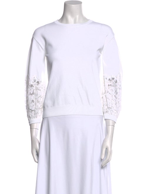Valentino Bateau Neckline Three-Quarter Sleeve Top