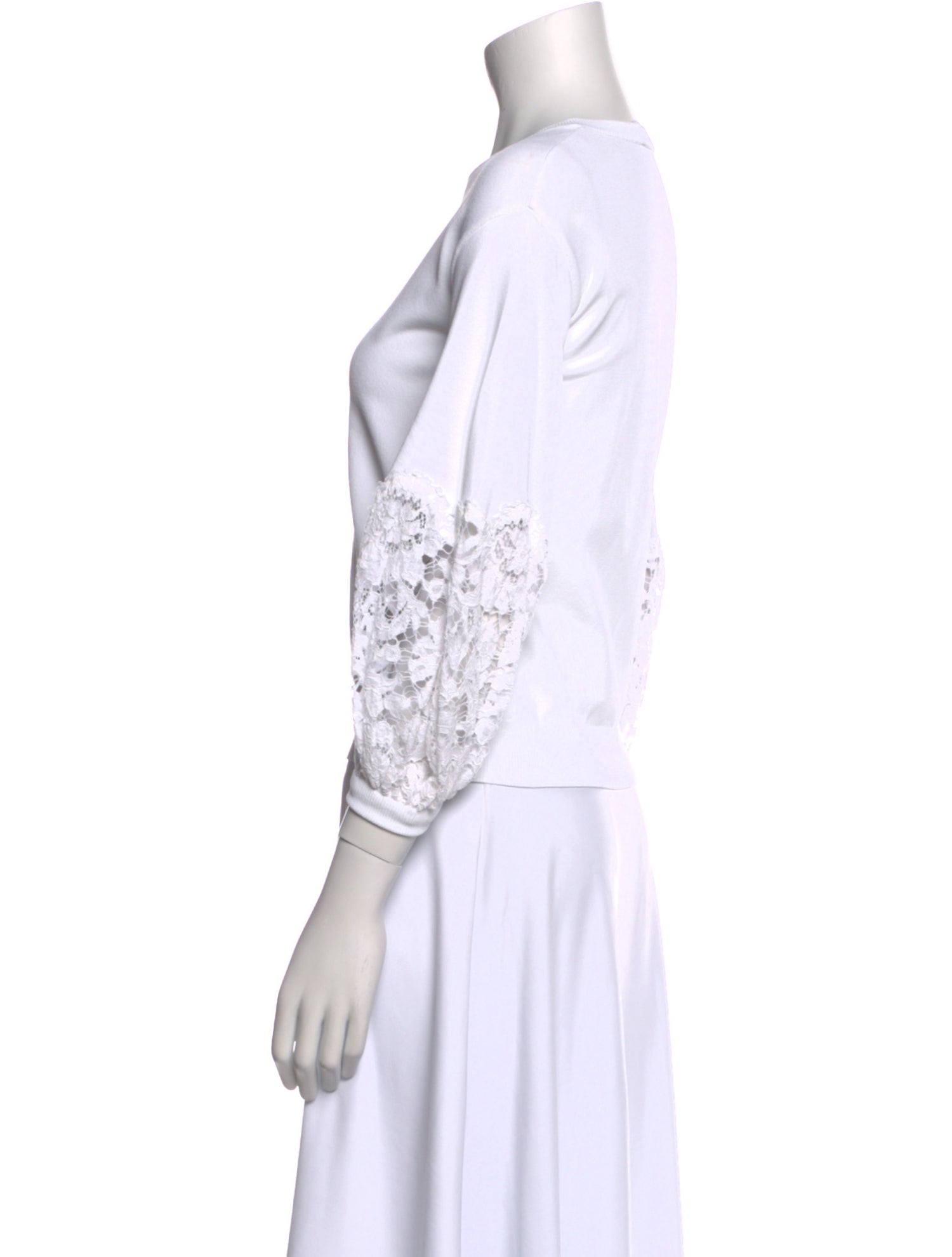 Valentino Bateau Neckline Three-Quarter Sleeve Top