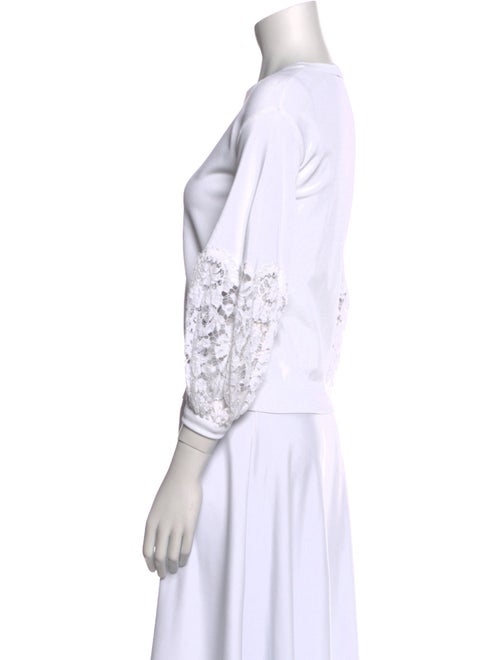 Valentino Bateau Neckline Three-Quarter Sleeve Top