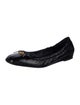 Valentino Patent Leather Bow Accents Ballet Flats