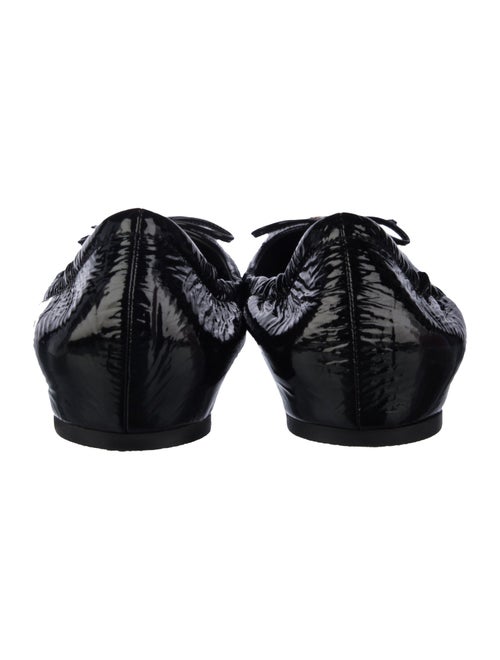 Valentino Patent Leather Bow Accents Ballet Flats