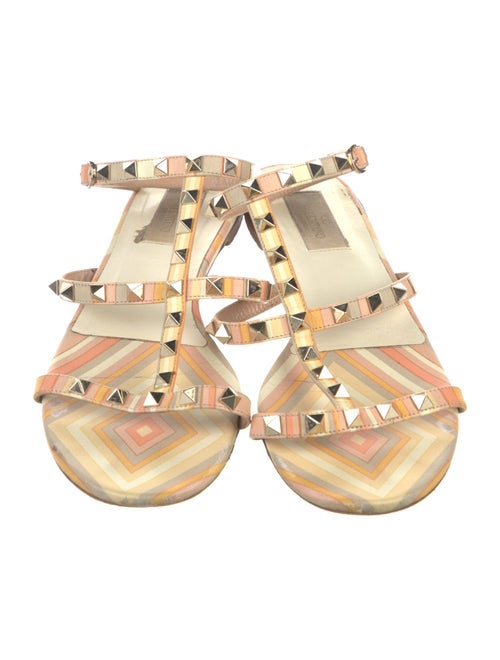 Valentino Rockstud Accents Leather Gladiator Sandals
