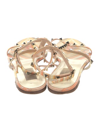 Valentino Rockstud Accents Leather Gladiator Sandals