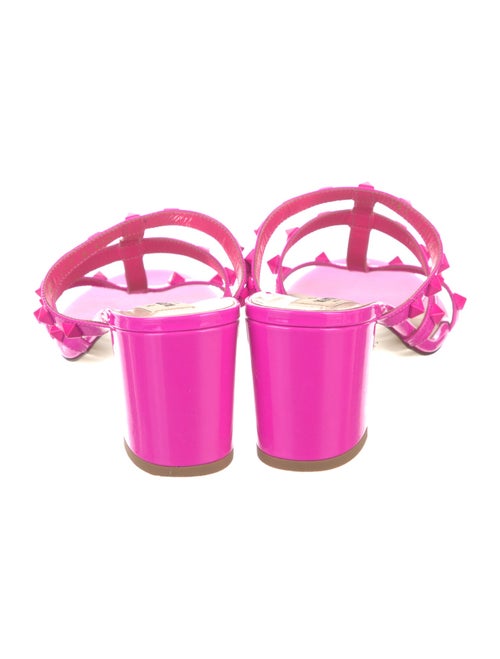 Valentino Rockstud Accents Patent Leather Slides