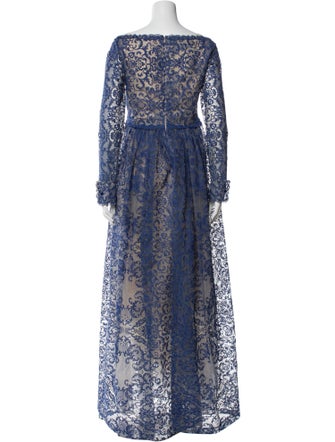Valentino Lace Pattern Long Dress