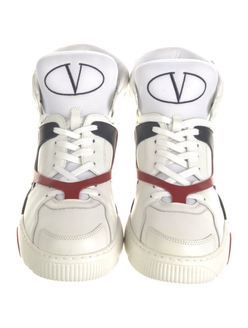 Valentino Leather Colorblock Pattern Sneakers