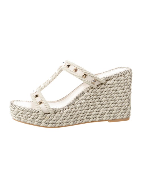 Valentino Rockstud Accents Leather Espadrilles