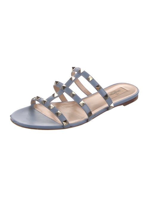 Valentino Rockstud Accents Leather Slides