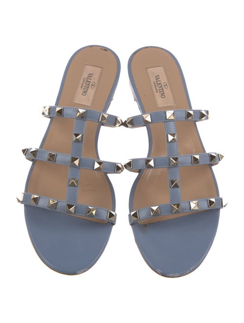 Valentino Rockstud Accents Leather Slides