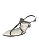 Valentino Rubber Crystal Embellishments T-Strap Sandals