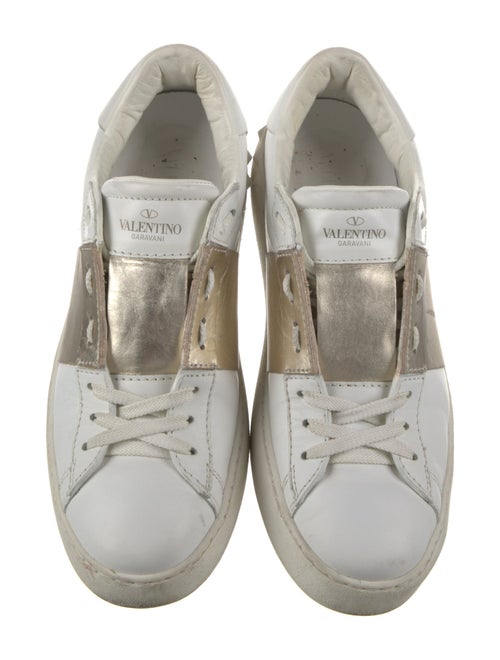 Valentino Rockstud Accents Leather Sneakers