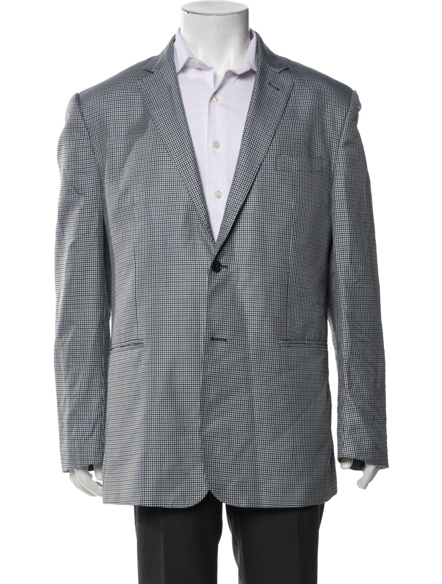 Valentino Virgin Wool Houndstooth Print Blazer