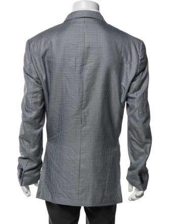 Valentino Virgin Wool Houndstooth Print Blazer