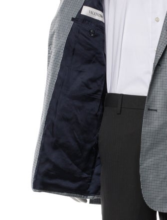 Valentino Virgin Wool Houndstooth Print Blazer