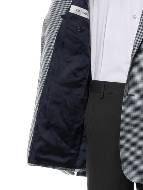 Valentino Virgin Wool Houndstooth Print Blazer