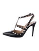 Valentino Rockstud Accents Leather T-Strap Pumps