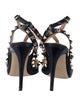 Valentino Rockstud Accents Leather T-Strap Pumps