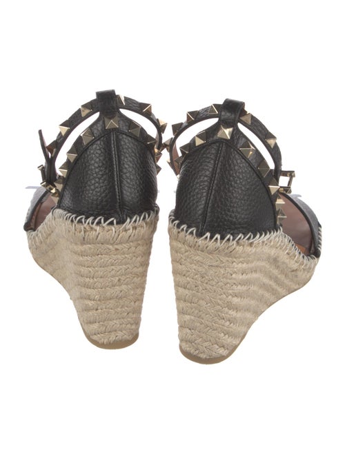 Valentino Leather Studded Accents Espadrilles