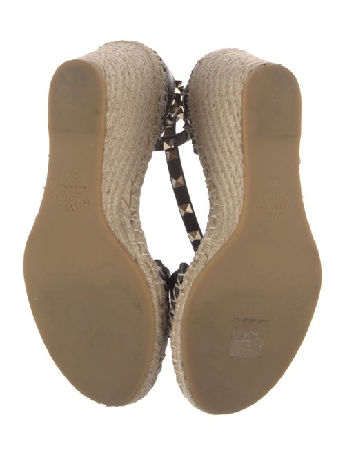 Valentino Leather Studded Accents Espadrilles