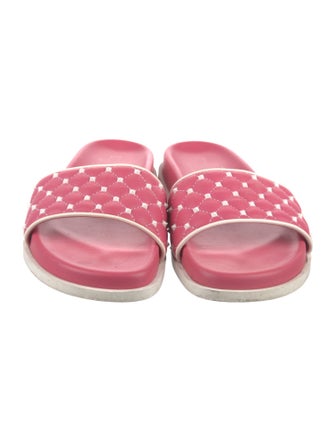 Valentino Rockstud Accents Leather Slides