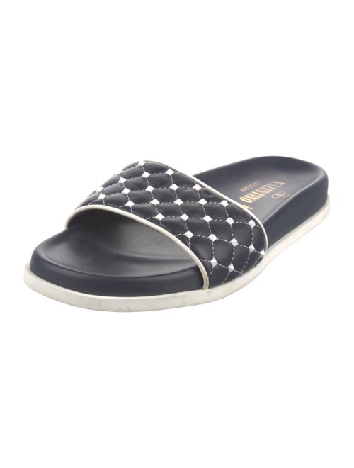 Valentino Rockstud Accents Leather Slides
