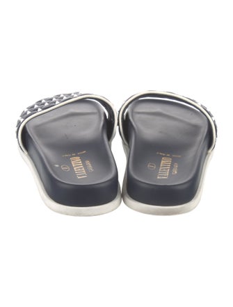 Valentino Rockstud Accents Leather Slides