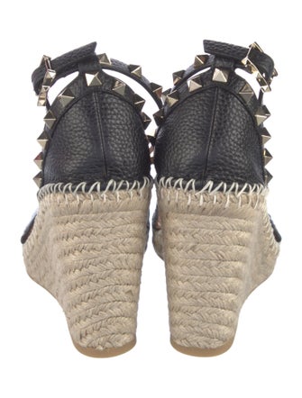 Valentino Rockstud Accents Leather Espadrilles